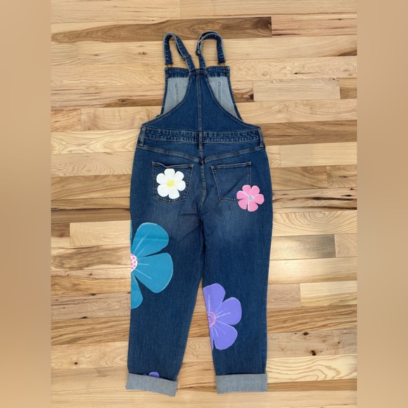Hand Painted Floral Denim Overalls | Universal Thread - Picture 4 of 5